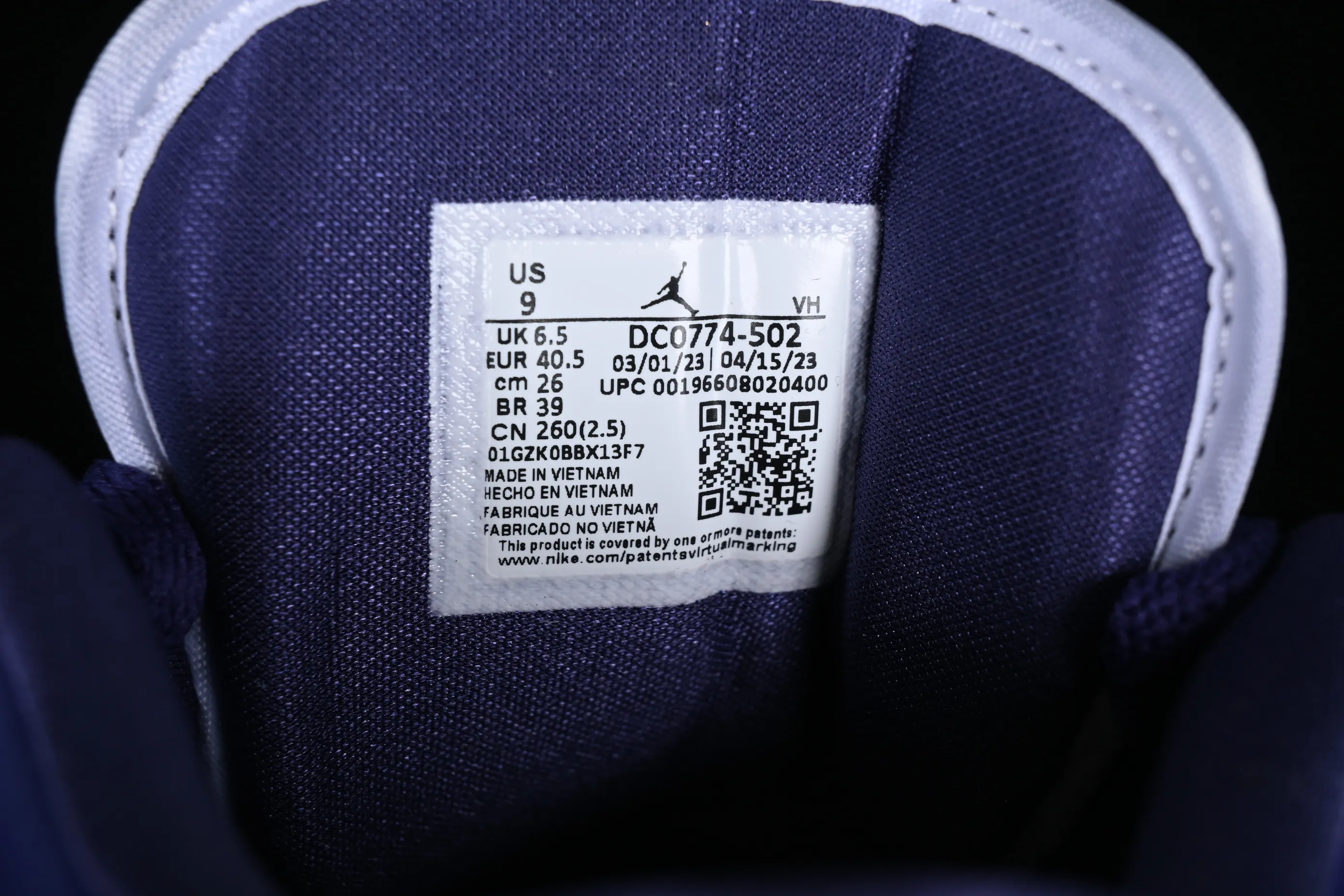 All categories Air Jordan Jordan series basketball shoes Air Jordan 1 Low Z version Air Jordan 1 Low AJ1 Joe 1 white and purple cultural low-top casual sneakers DC0774-502